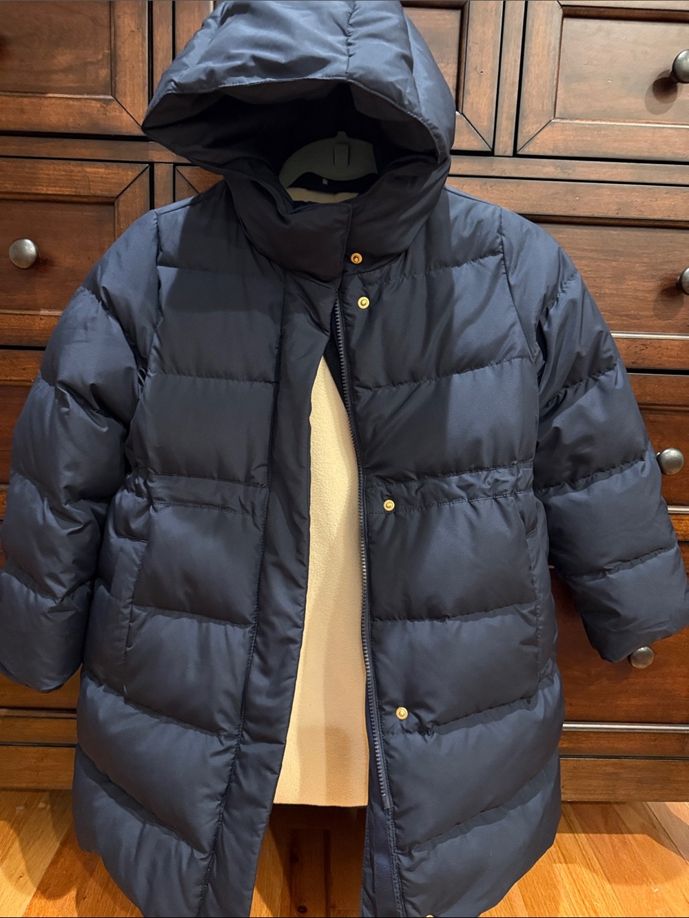 J. Crew Dark Navy Hooded Kids Puffer Coat